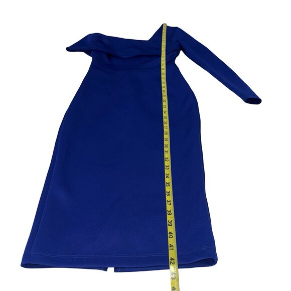 ASOS Unique Royal Blue Midi Dress One Long Sleeve/Over The Shoulder Sz 6 NWT - Picture 5 of 10